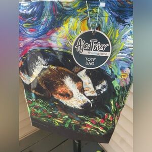 Artistic Dog Print Tote Bag